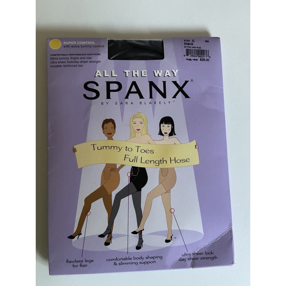 SPANX size C All the Way Tummy To Toes Full Length Hose Super Control Black